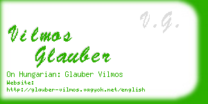 vilmos glauber business card